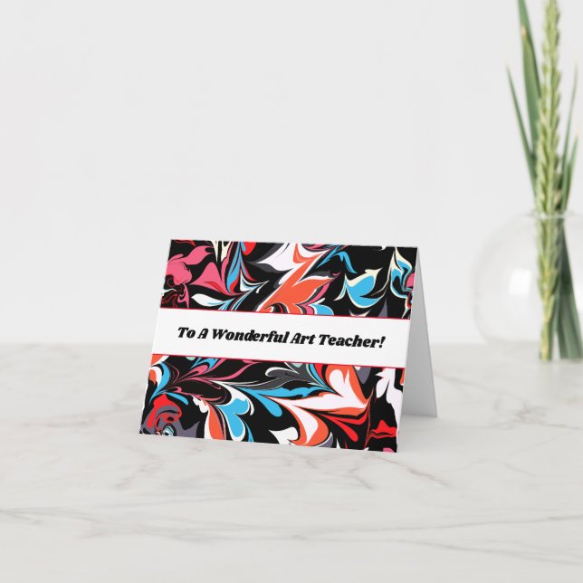 Tack Art Teacher Abstrakt Art Kort (Framsida)