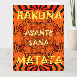 Tack Asante Sana Hakuna Matata med tacksamhet Kort