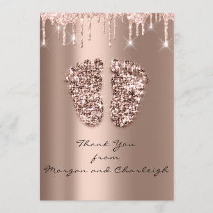 Tack Ashley1 Baby Shower Feet Ro Dricks Boy Girl Inbjudningar