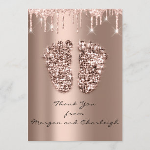 Tack Ashley2 Baby Shower Feet Ro Dricks Boy Girl Inbjudningar