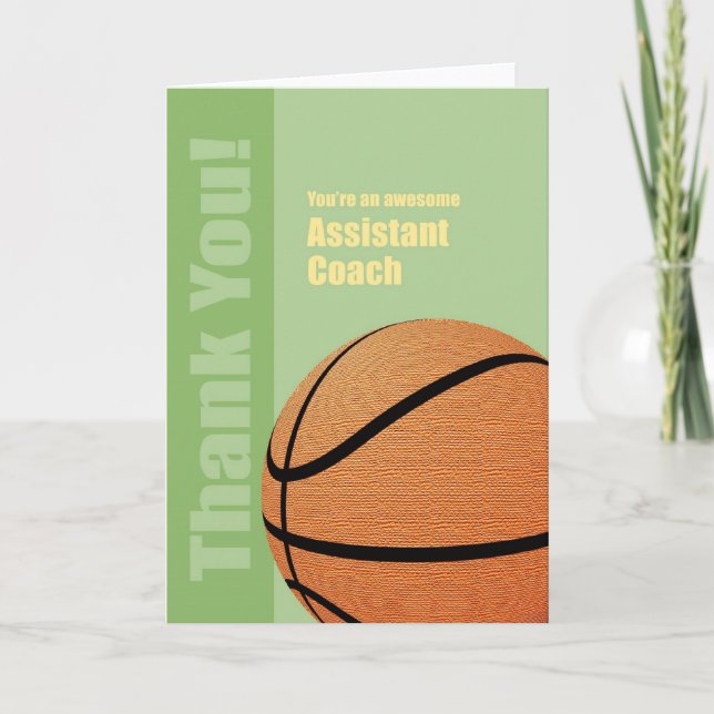 Tack Assistant Basketball Coach-hälsningskort Kort (Framsida)