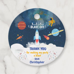 Tack, Astronaut Födelsedagsfest Rymden Gåvor Etiketter