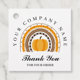 Tack Autumn Fall Rainbow Pumpkin Business Gåvor Etiketter