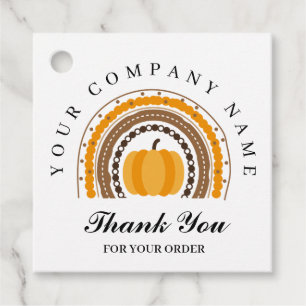 Tack Autumn Fall Rainbow Pumpkin Business Gåvor Etiketter