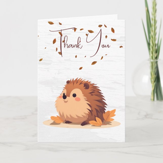 Tack Autumn Hedgehog Kort (Framsida)