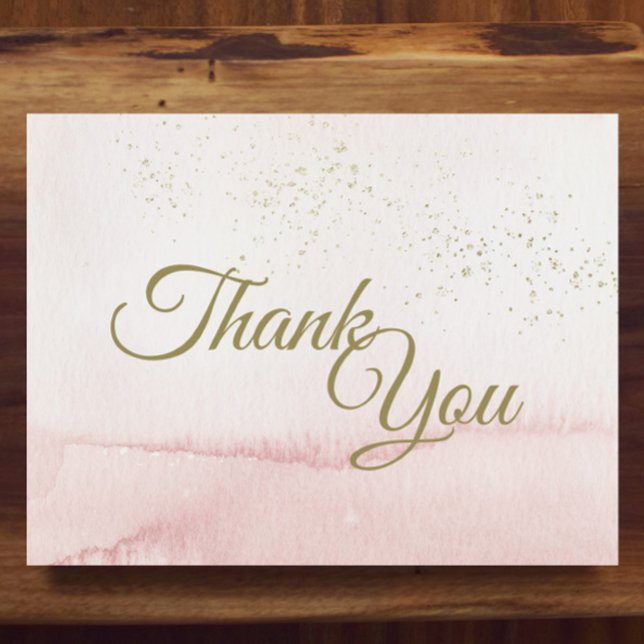 Tack av  av Guld-typ för rosa vattenfärg (Skapare uppladdad)