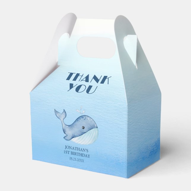 Tack av Blåhavsfåglar i Cute Whale Presentaskar (Baksidan Sidan)