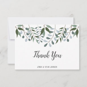 Tack av Blommigten Eucalyptus Greenery Kort