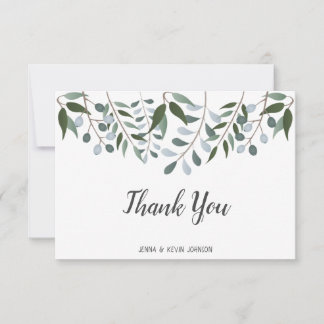 Tack av Blommigten Eucalyptus Greenery Kort