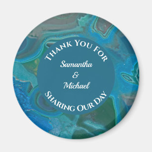 Tack av bröllop-uppskattningsblågGemstone-gem Magnet
