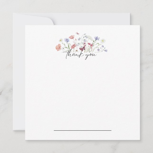 Tack av Butterfly Blommigt Notecard Kort (Framsida)