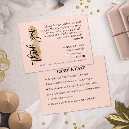 Tack av Chicen Candle Care Rosa Guld Gliter Visitkort