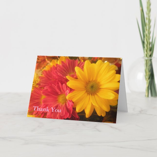 Tack av Daisy för rosa och Gult Kort (Framsida)
