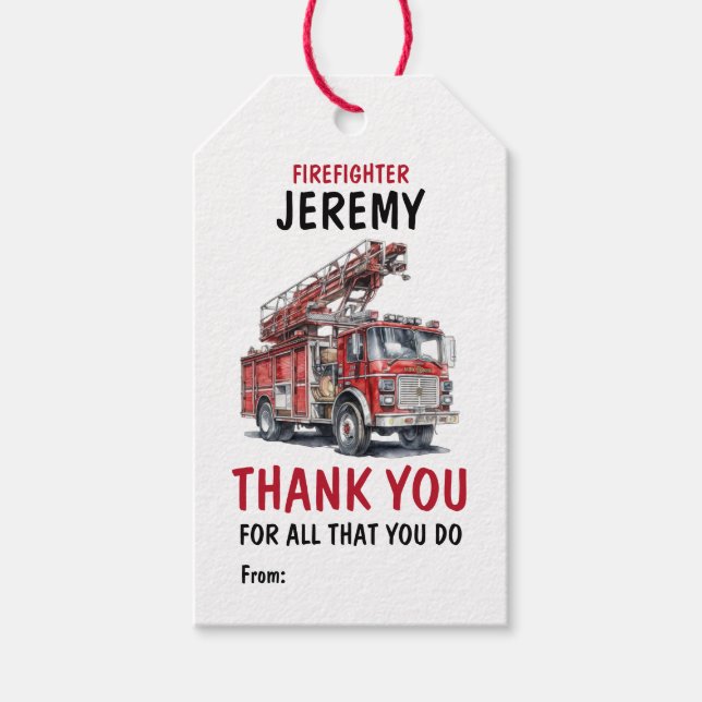 Tack av första responder-brandsläckare presentetikett (Framsidan)