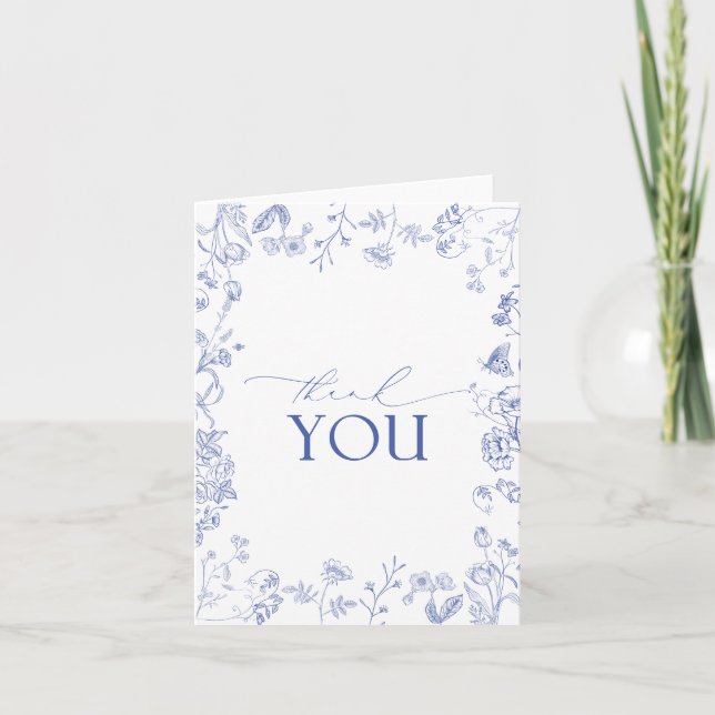 Tack av fransk Blue & White Victorian Blommigt (Framsida)