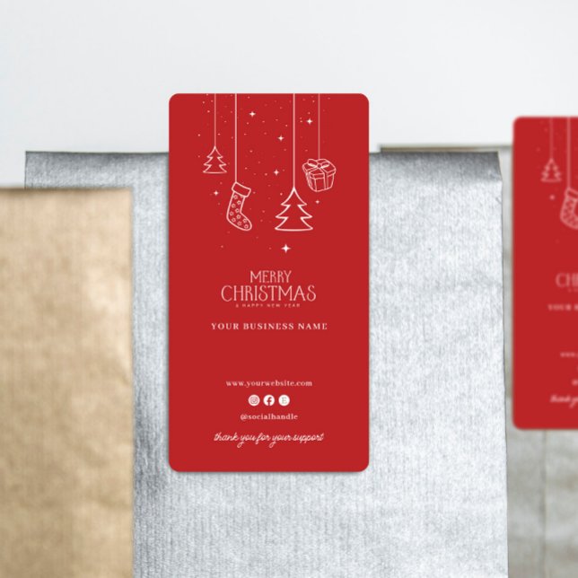 Tack av julbox Förseglingsetikett Fraktsedel (Skapare uppladdad)