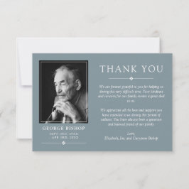 Tack av kortblå minimalistisk fotosympati kort