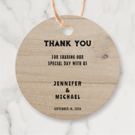 Tack av landsbyggsbröllop på landsbygden i Rustilb Gåvor Etiketter