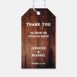 Tack av landsbyggsbröllop på landsbygden i Rustilb Presentetikett