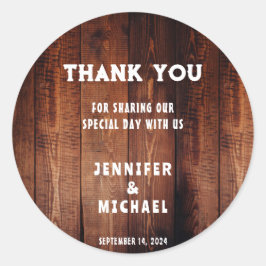 Tack av landsbyggsbröllop på landsbygden i Rustilb Runt Klistermärke