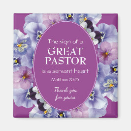 TACK AV PASTOR APPRECIATION SERVANT Blommigt Magnet