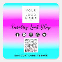 Tack av QRCODE-Logotypens rabattkod Rosa Blue