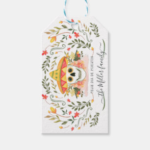 Tack av sockerDöskallar Day of the dead Theme Presentetikett