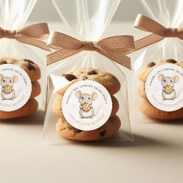 Tack av Sweet Mouse Cookie-Födelsedagsfest Runt Klistermärke