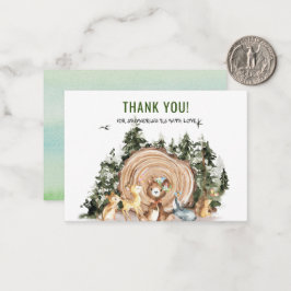 Tack av trädjur för Elegant av vattenfärg Anteckningskort