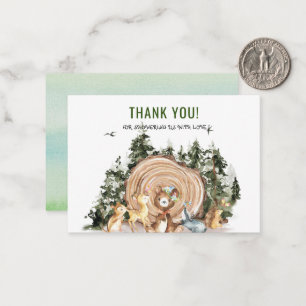 Tack av trädjur för Elegant av vattenfärg Anteckningskort