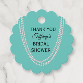 Tack av turkos och pärlämnen, Möhippa Gåvor Etiketter