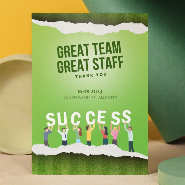 Tack av Underbar personal för Underbart team Inbjudningar (Skapare uppladdad)