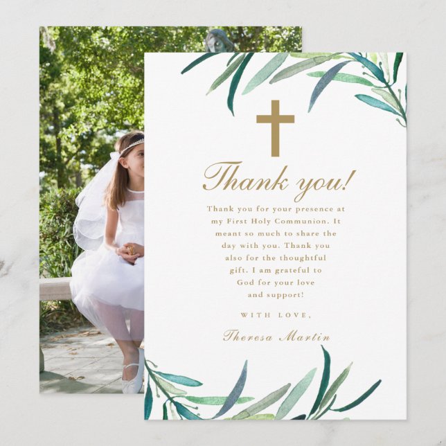 Tack av vattenfärg första Heligan, gemensam foto Meddelande (Fram/baksida)