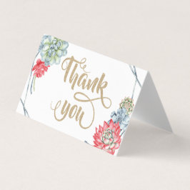 Tack av vattenfärgen Desert Red Succulents Visitkort