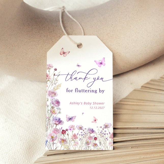 Tack av vildblommor (Butterfly) för blomning efter Presentetikett (Skapare uppladdad)