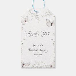 Tack av vit fjäril Garden Möhippa Presentetikett