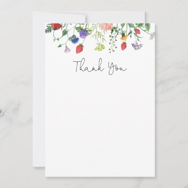 Tack av Wildblomma och jordgubbar (Framsida)