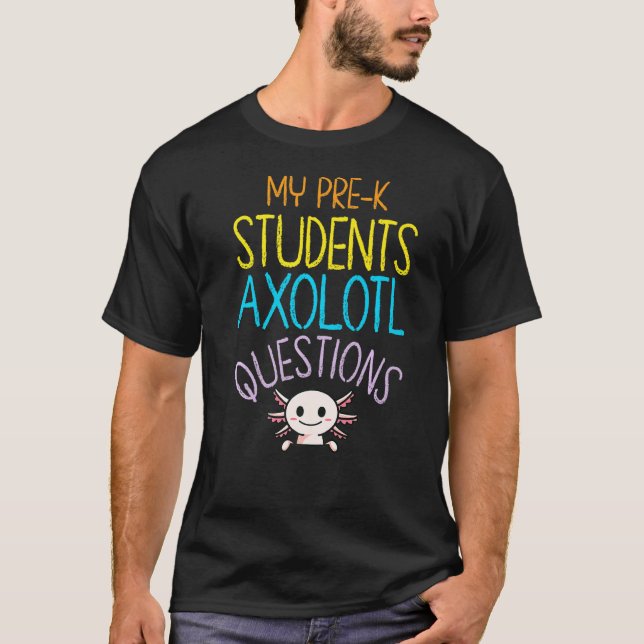 Tack Axolotl Frågorna Rainbow T Shirt (Framsida)