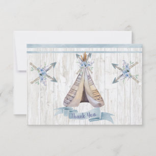Tack Baby blue pojkvän Boho Chic Teepee Kort