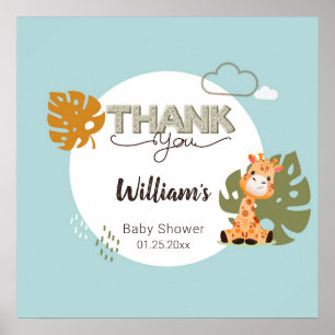 Tack, Baby Giraffe, babyskabusen Poster