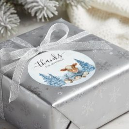 Tack Baby Ko Jul Vinter Runt Klistermärke