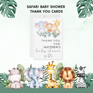 Tack Baby Namn Animal Safari babydusch Kort