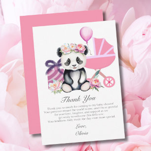 Tack Baby Panda Baby Shower-presenter Kort