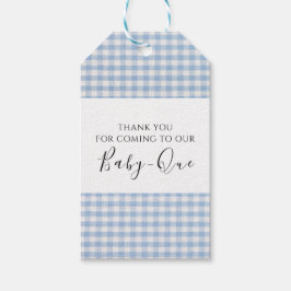 Tack Baby Q Baby Shower Barbecue Boy Blue Presentetikett