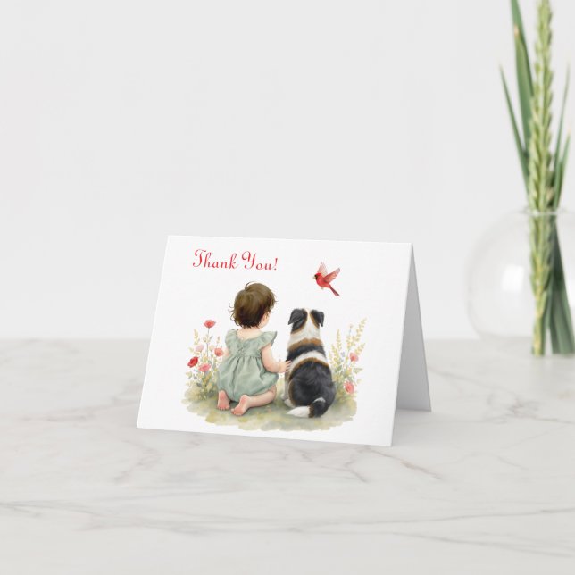 Tack Baby Shower-anteckningar Kort (Framsida)