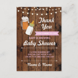 Tack, Baby Shower Beer Breing Rosa Girl Girl Girl Inbjudningar