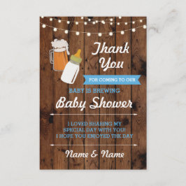Tack, Baby Shower Beer Brewing Boy Blue Inbjudningar