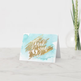 TACK Baby Shower Blue Guld Watercolor