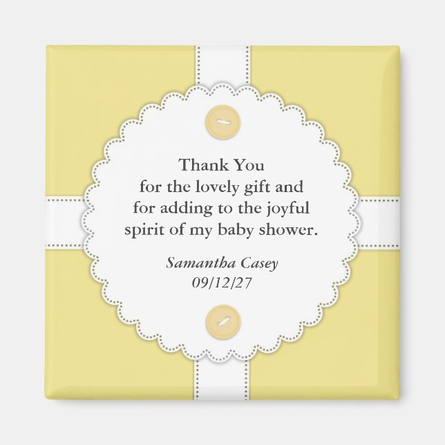 Tack Baby Shower Dantel Magnet (Framsidan)