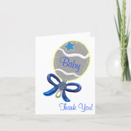 Tack Baby Shower Elegant Blue Rattle